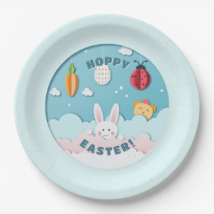 Easter Bunny, Egg, Carrot & Ladybug Cut-out Paper Plate