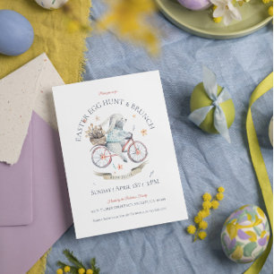 Easter bunny, egg -hun & easter brunch invite