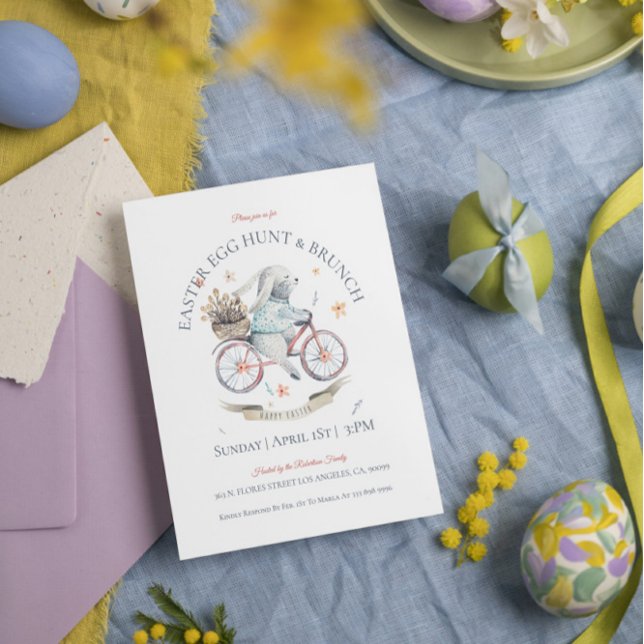 Easter bunny, egg -hun & easter brunch invite (Creator Uploaded)
