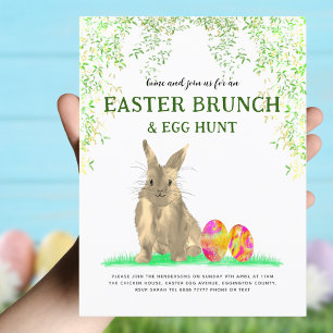 Easter Bunny Egg Hunt and Brunch budget Invitation Postcard