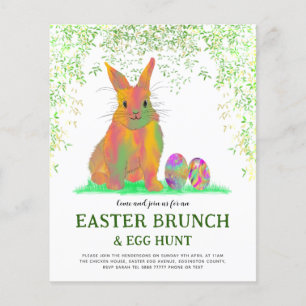 Easter Bunny Egg Hunt and Brunch Green Flyer