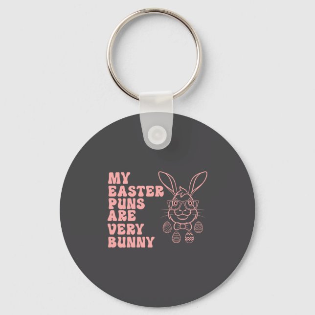 Easter Bunny Egg Hunt Basket Easter Key Ring (Front)