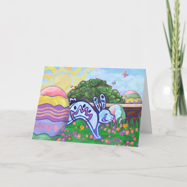 Easter Bunny Egg Hunt Easter Card (Front)