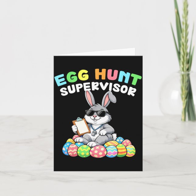 Easter Bunny Egg Hunt Supervisor Funny Dad Mum Men Card (Front)
