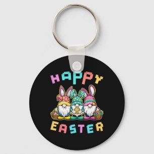 Easter Bunny Egg Hunting Gnome Happy Easter  Key Ring