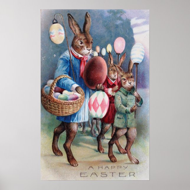 Easter Bunny Egg Lantern Parade Poster (Front)