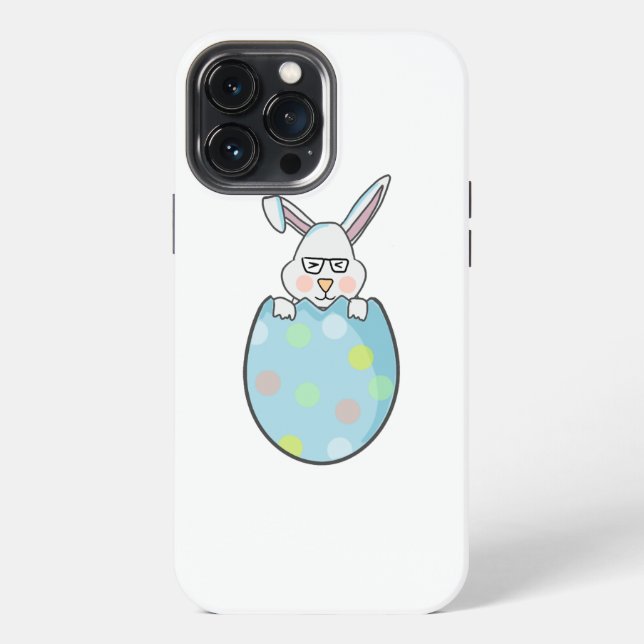 Easter Bunny Egg With Glasses iPhone Case (Back)