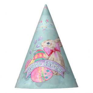 Easter Bunny, Eggs and Confetti ID377 Party Hat