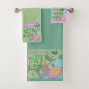 Easter Bunny Eggs  Bath Towel Set