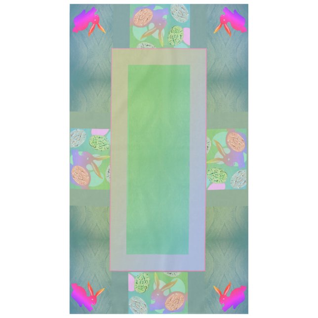 Easter Bunny Eggs Pastels Tablecloth (Front)