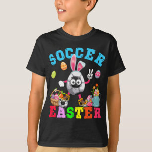 Easter Bunny Eggs Playing Soccer Costume Player  T-Shirt
