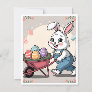 Easter Bunny Eggs & Wheelbarrow Stationery