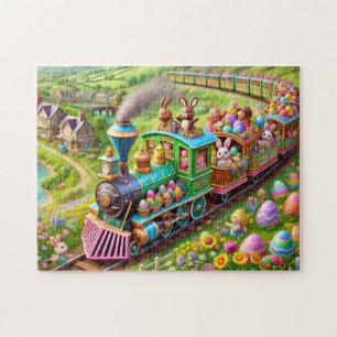 Easter Bunny Express Spring Train Adventure Jigsaw Puzzle