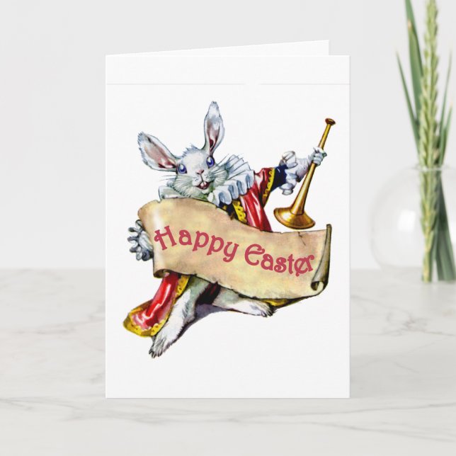 EASTER BUNNY EXTENDS HAPPY EASTER GREETINGS HOLIDAY CARD (Front)