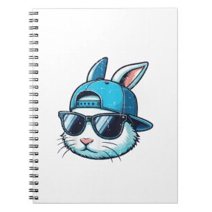 Easter Bunny Face Baseball Cap Sunglasses Rabbit B Notebook