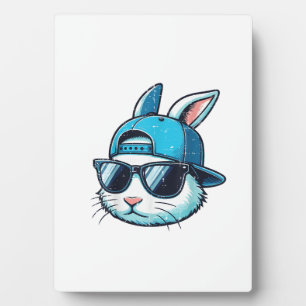 Easter Bunny Face Baseball Cap Sunglasses Rabbit B Plaque
