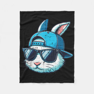 Easter Bunny Face Bysebyll Cap Sungles Rabbit Boys Fleece Blanket