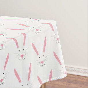 Easter Bunny Face Pattern Holiday Easter Tablecloth