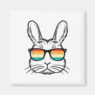 Easter Bunny Face Sungles Retro Rabbit Men Boy Kid Magnet