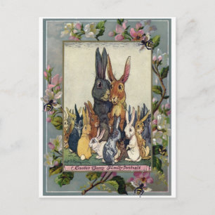 Easter Bunny Family Portrait Holiday Postcard