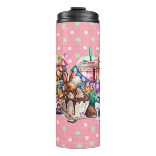 Easter Bunny Fancy Coffee Drinks Thermal Tumbler