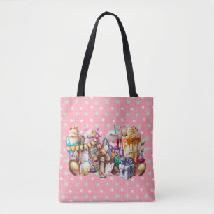Easter Bunny Fancy Coffee Drinks Tote Bag