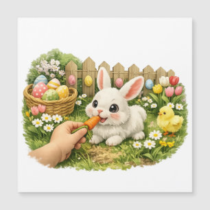 Easter Bunny Feeding Magnetic Card