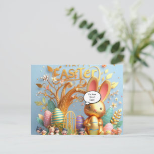Easter Bunny filled with vibrant hues Holiday Postcard