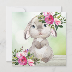 Easter Bunny Flat Square Card