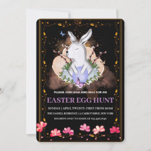 Easter Bunny, Floral Brunch Egg Hunt Invitation