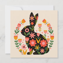 Easter Bunny Floral Motif