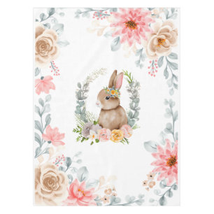 Easter Bunny Flowers Tablecloth