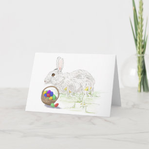 Easter bunny folded greeting card