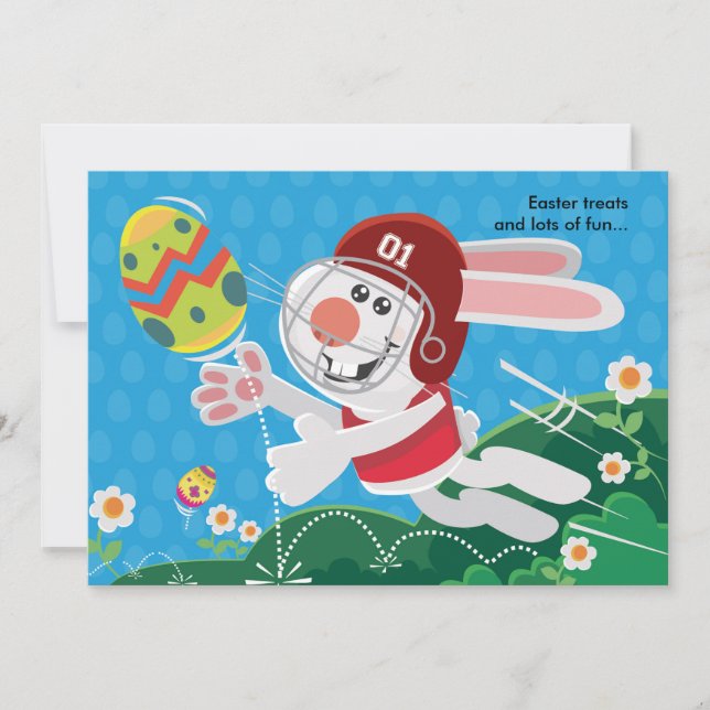 Easter Bunny Football Invitation (Front)