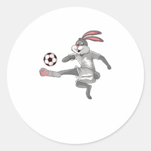 Easter Bunny Football rabbit Soccer  Classic Round Sticker