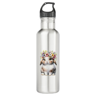 Easter Bunny for Women Girls - Easter Bunny Flower 710 Ml Water Bottle
