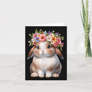 Easter Bunny For Women Girls - Easter Bunny Flower Card