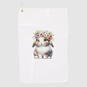 Easter Bunny for Women Girls - Easter Bunny Flower Golf Towel