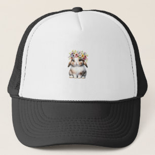 Easter Bunny for Women Girls - Easter Bunny Flower Trucker Hat
