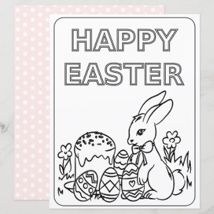 Easter Bunny Fun Colouring Page Paper For Kids 