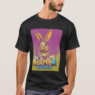 Easter Bunny Funny Easter Eggs Pop Art Style Easte T-Shirt