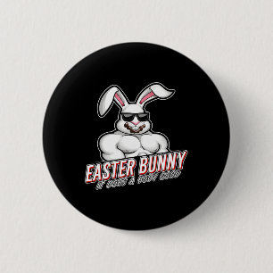 Easter Bunny Funny Gym Gymer Body  6 Cm Round Badge