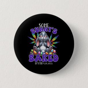 Easter Bunny Funny Weed Smoking Rabbit Day _1  6 Cm Round Badge