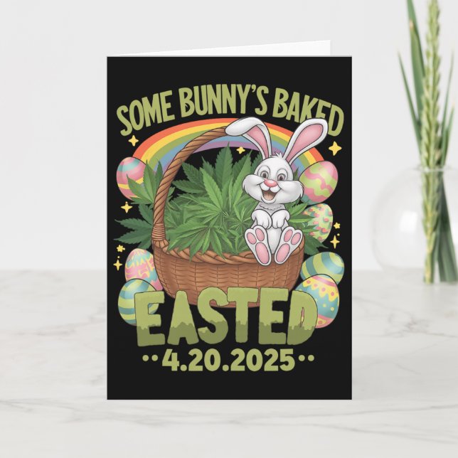 Easter Bunny Funny Weed Smoking Rabbit Day _2  Card (Front)