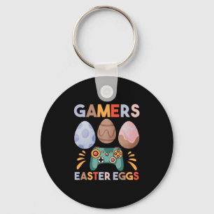 Easter Bunny Gamer Gaming Boy Love Easter Eggs Key Ring
