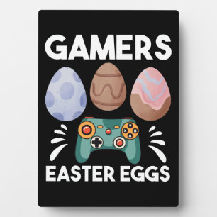 Easter Bunny Gamer Gaming Boy Love Easter Eggs Plaque