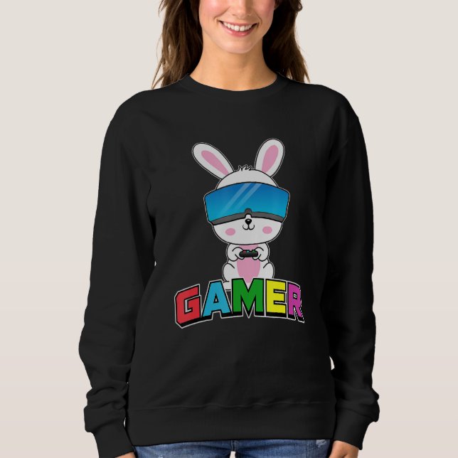 Easter Bunny Gamer Rabbit Easter Day Gaming Boys G Sweatshirt (Front)