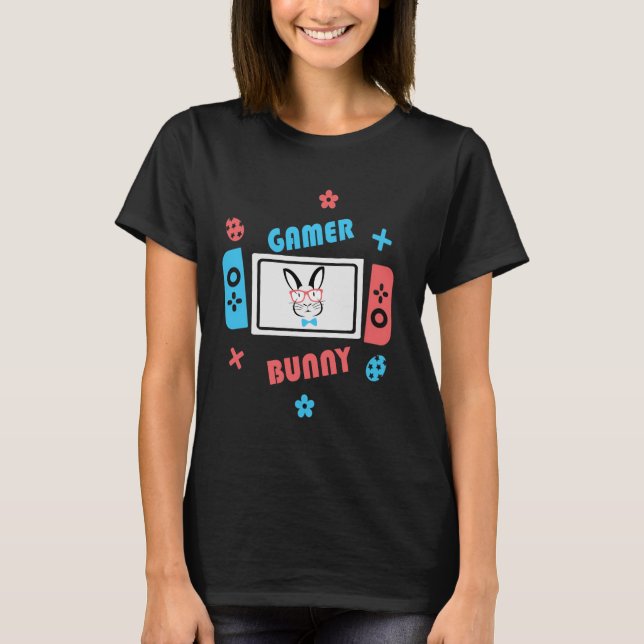 Easter Bunny Gamer Svg, Happy Easter  T-Shirt (Front)
