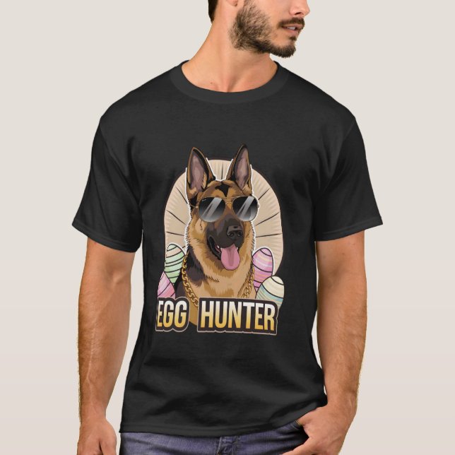 Easter Bunny German Shepherd Egg Hunter Dog Lover T-Shirt (Front)