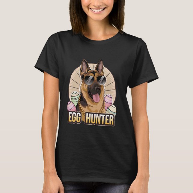 Easter Bunny German Shepherd Egg Hunter Dog Lover T-Shirt (Front)